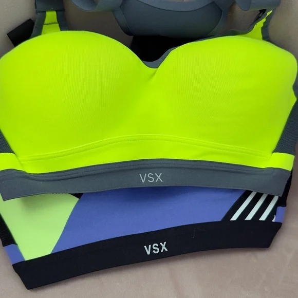 VSX Vibrant Yellow and Blue Sports Bras with Racerback Design (Bundle of two) - Picture 7 of 9